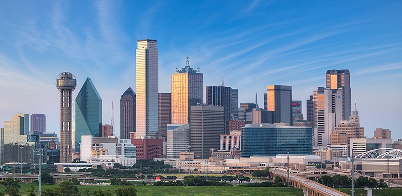 Dallas skyline representing CAMCO's headquarters
